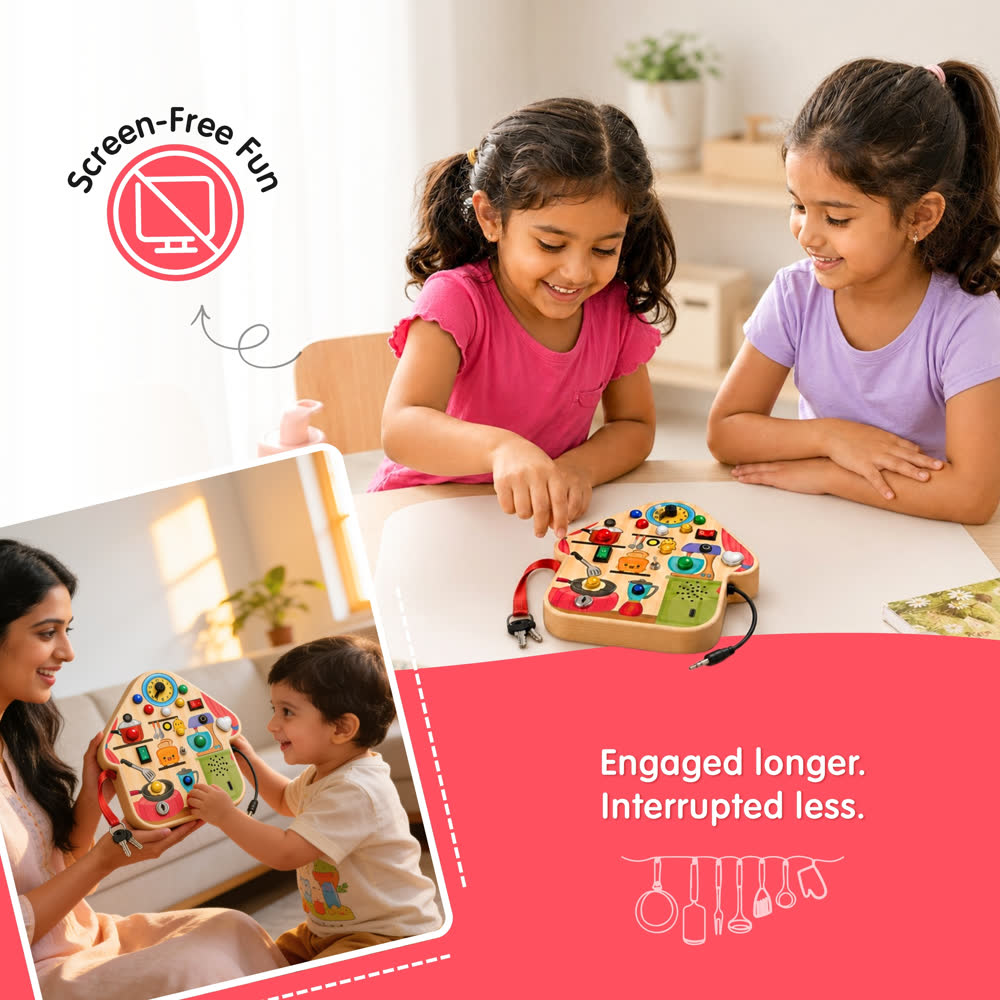 Screen-free fun — engaged longer, interrupted less